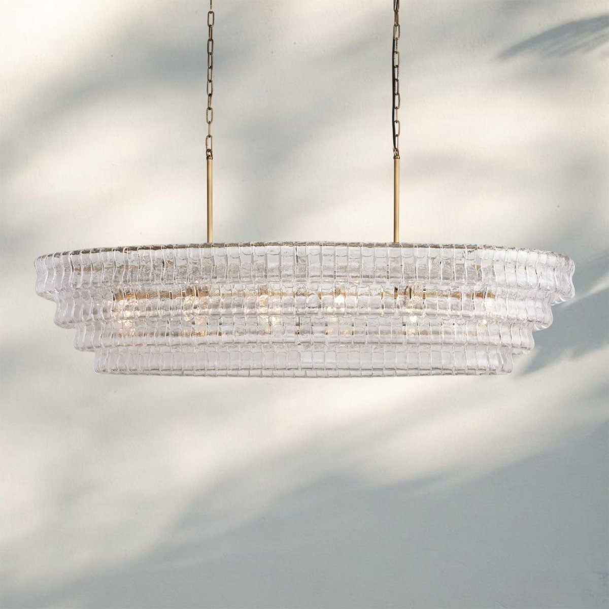Ghiacio Glass Oval Chandelier 54''65'' - Auralume